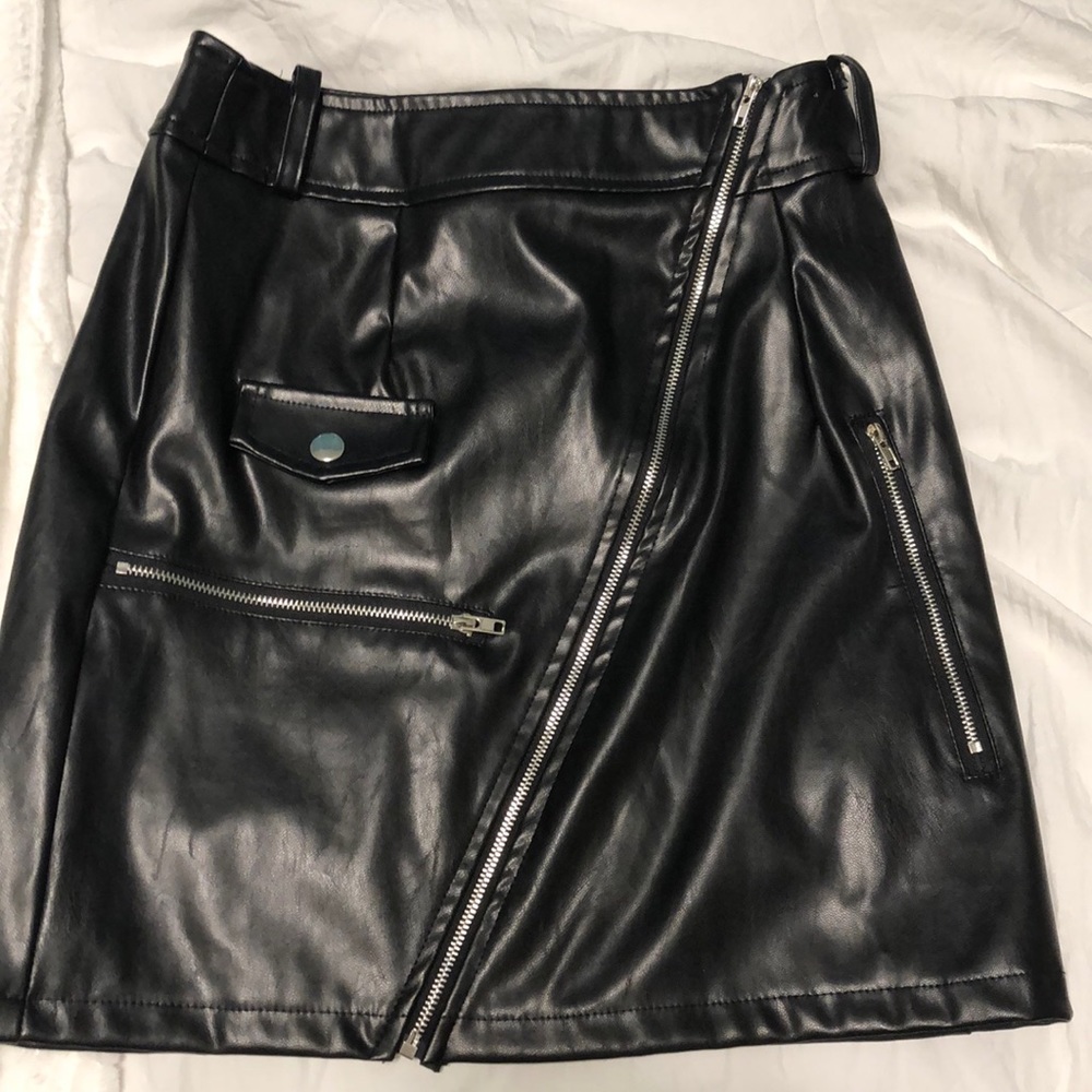 Black leather skirt from Pretty Little Thing